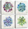 JOFANG 4 stampe artistiche da parete su tela con piante grasse verdi per soggiorno, immagini incorniciate per camera da letto, bagno, cucina, parete, stampe artistiche botaniche, 30,5 x 30,5 cm