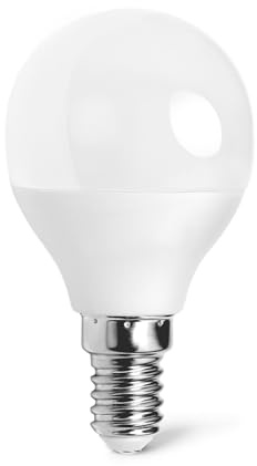 VoltShine Bombilla LED G45 E14 3W, luz cálida, ahorro energético, larga duración; ideal para decoración y ambientes cálidos.