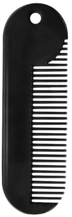ILZAPT Multifunktionaler Taschenkamm, Bartkamm, Schnurrbartkamm, Haarkamm, Rasierpinsel, Pflegewerkzeug für Herren - Schwarz