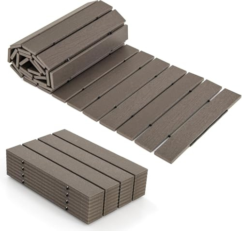 FANTASK 242 x 43 Grau Rollweg Outdoor, HDPE Wetterfest ausrollbarer Gartenweg für Hochzeit, Party, Garten