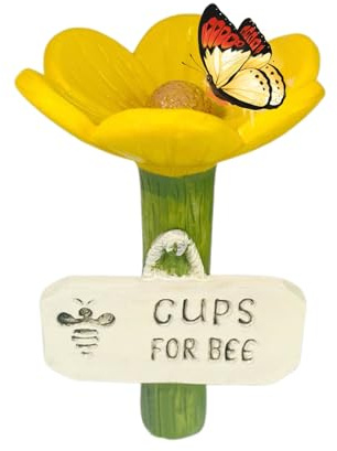 Mppchhn Bebederos para Abejas de Jardín - Tazas Alimentadoras con Forma de Flor para Abejas - Tazas Mariposas para Polinizadores en Jardín Césped Entrada Patio