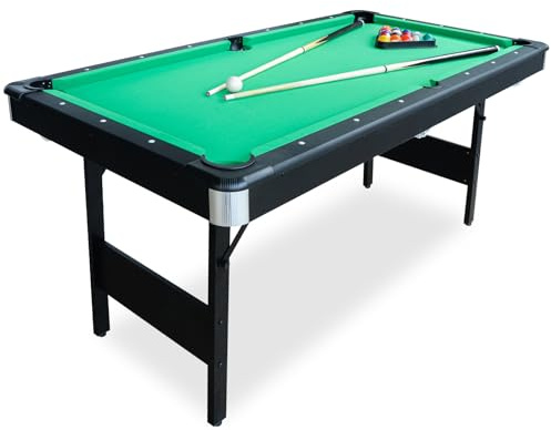 Seydrey 6-Foot Portable Foldable Pool Table with All Accessories – Compact Billiards Table for Home, Game Room, Apartment