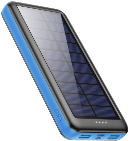 Feob Power Bank Solare 26800mAh, 3 Ingresso e 2 Uscite Caricabatterie Solare Portatile Grande Capacità Caricatore Solare Batteria Esterna con USB C Entrata per iPhone 17/16/15 Pro Max Samsung ecc