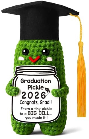 Graduation Gifts Decorations Cute Handmade Crochet Pickle Doll Graduation Gifts Funny for Her/Him With Cap 5 Types of Tassels (Color Random) Suitable Souvenirs for Daughters, Sons, Classmates