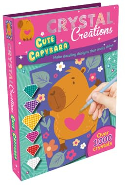 Crystal Creations Mini: Cute Capybara – Complete Diamond Painting Kit for Beginners – DIY Mini Diamond Painting Set with Stylus, Silicone Gum & 1600+ Sparkling Diamonds