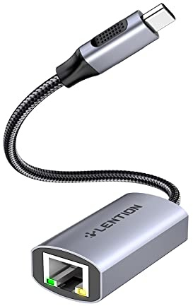 LENTION USB C auf Gigabit Ethernet Adapter, 1000M RJ45 LAN Netzwerkadapter Kompatibel mit 2020-2016 MacBook Pro 13/15/16, Neues iPad Pro/Mac Air/Surface, Chromebook, Mehr (Space Grau)