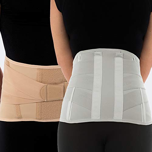 2132 Elcross Lux Corsetto Semirigido lombosacrale con rinforzi paravertebrali e tiranti pelvici (GRIGIO, Large circonferenza bacino 105-115 cm)