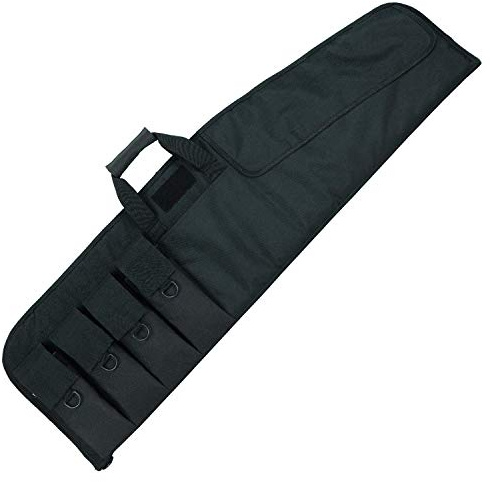 AUMTISC Long Soft Rifle-Soft Case Single Gun-Bag Tactical - Outdoor Carbine Padded Pistol Shotgun Airsoft Cases with 4 Magazine Pockets Black 42Inch