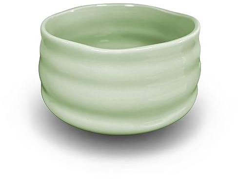 AIYICIII Matcha-Schale aus Keramik, handgefertigt, japanischer Grüntee-Schneebesen, Matcha-Teeschale für Zeremonie, Chawan, 500 ml (Matcha-Grün)