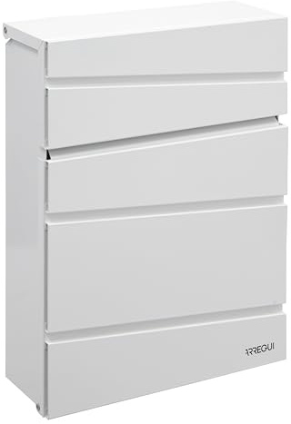 ARREGUI Flysch E6921 Cassetta Postale in Acciaio Formato M (DIN A4) | Cassetta della Posta da Parete Moderna con Coperchio Protettivo | Bianco
