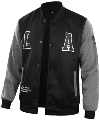 Fulidngzg Chaqueta Beisbol Hombre, Deportiva Entretiempo Basicas Calle Juveniles Beisboleras Casual Cazadora Classics Baseball Tallas Grandes Universitaria Casacos Vintage