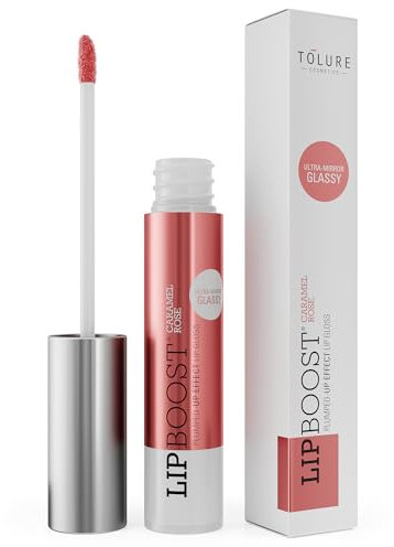Tolure Cosmetics Lipboost Caramel Rose 8 ml Plumped-Up Effect Lip-Plumper, Lip Gloss