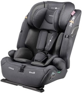 Cozy N Safe Logan i-Size Car Seat High Backed Booster (15m-12yrs), Side Impact Protection, 5-Point Harness (up to 105cm), Angle Adjusting Wedge, Adjustable Headrest, Washable Covers (Graphite)