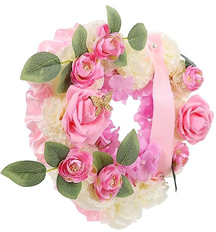 POPETPOP Couronne Cimetière Forme De Cœur Guirlande Artificielle pour Décoration Funéraire Commémoratif avec Stylo Inclus