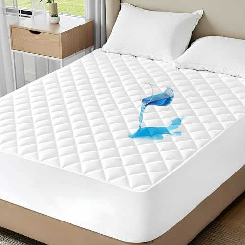 LOOMERIG 100% Waterproof Mattress Protector Single Bed – Extra Deep 30cm Fitted Skirt, Breathable & Anti-Allergy Mattress Cover for Ultimate Comfort (White, 90x190cm)