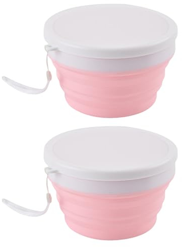 AOOOWER 1. 2 ciotole per alimenti in silicone da 950 ml con coperchio a tenuta stagna, contenitore salvaspazio per campeggio, cucina e viaggi (lavabile in lavastoviglie)
