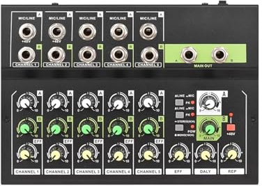 Mixer Audio, Ljudmixer 10-kanals Mixerkonsol Stereo Digital För Inspelning Av Nätverkssändningar DJ För Karaoke för livestreaming(10 way reverberation)