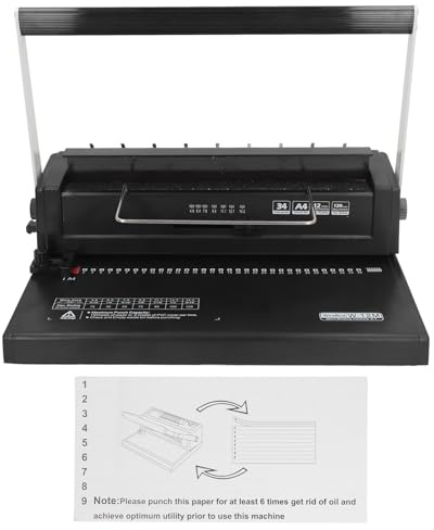 Luocute Rilegatrice a Filo, Rilegatrice a Spirale per Carta Formato A4 A5 Letter, capacità di Perforazione di 12 Fogli, capacità di Rilegatura di 120 Fogli, per Documenti di Casa