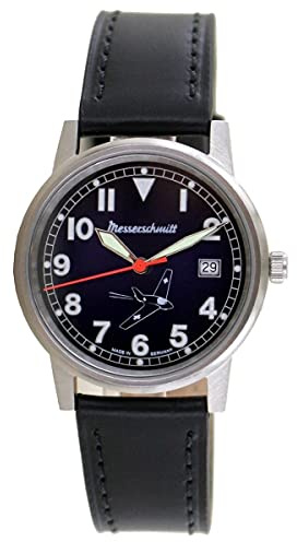 Aristo Unisex Messerschmitt Uhr Fliegeruhr - Komet 80 Jahre - ME163-80-4 Leder