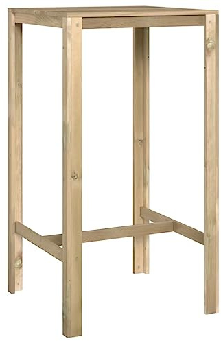 vidaXL Kiefernholz Imprägniert Bartisch Korrosionsbeständig Stehtisch Bistrotisch Gartentisch Partytisch Holztisch Esstisch 60x60x110cm