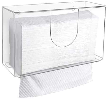 Discoball Dispensador de toallas de papel, dispensador de toallas de mano acrílico, soporte para toallas de papel de cocina, soporte para pañuelos o servilletas, baño, restaurante