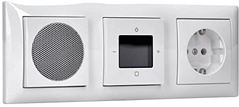 Busch-Jaeger Radio-Set: 8215 U-101 Radio DAB+ + 8252-914-101 Zentralscheibe Radio + 20 EUC-914 Steckdose + 8223 Lautsprecher + 8253-914 Zentralscheibe + 1723-914 3-fach Rahmen Alpinweiß Balance SI