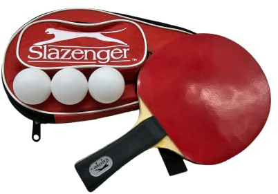 Tischtennisschläger Set 5tlg Slazenger inkl. 3 Tischtennisbällen Tischtennis Schläger in praktischer Hülle sicher aufbewahrt Tabletennis