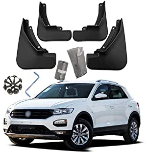 YLOXFW Auto Paraspruzzi Anteriori e Posteriori Guardie Splash Parafango per 2018-2023 V-W T-ROC Dedicato Flap Parafanghi Protezione Set,Send 1 roll Car Garbage Bag,2018~2022