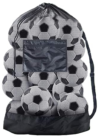 TRKETK Extra Große Ballnetz, Fussball Balltasche Sport Netztasche mit Kordelzug und Schultergurt Ballnetz Mehrzweck für Fußball Basketball Handball Volleyball(75 x 100 cm)