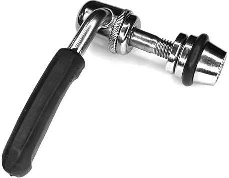 cyclingcolors 1x Fahrrad Schnellspanner Fahrradsitzklemme Sattelklemme CrMo Quick-Release Schwarz Chrom, M8x45mm