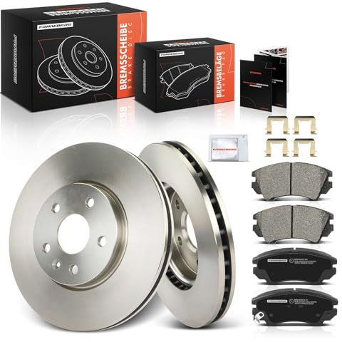 Frankberg Juego de frenos incluye 2 discos de freno + 4 pastillas de freno delanteras, compatible con Insignia A Sports Tourer G09 Insignia A G09 Replace # 13237751,22959104