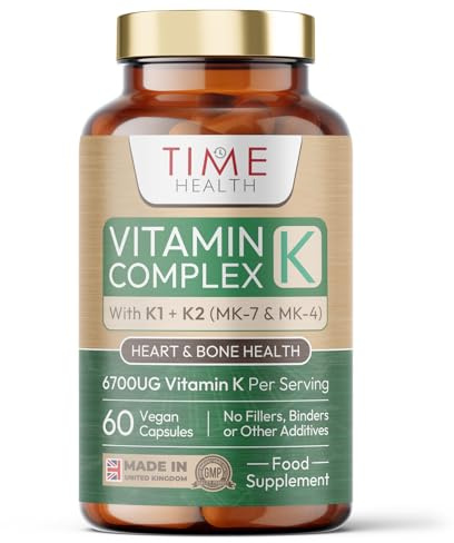Vitamin K Complex | High Strength 6700ug Per Serving | 60 Capsules | Triple Mix K1 + K2 (MK-7 + MK-4) | Heart & Bone Support | Additive Free | UK Made to GMP Standards | Vegan (60 Count (Pack of 1))