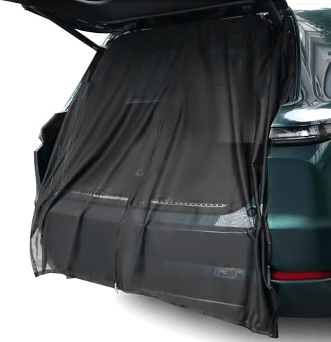QWORK® Myggnät för baklucka, skuggnät med dubbel dragkedja, 180 x 160 cm, för husbil, skåpbil och stora SUV: er