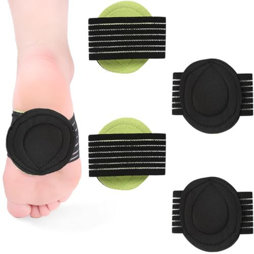COYUN 2 paia di supporti per arco plantare imbottitura a compressione, fascia elastica per fascite plantare, cedimento dell'arco, speroni calcaneari, unisex