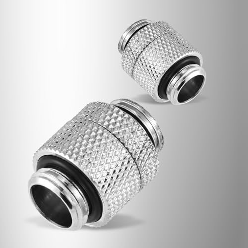 Cooler CPU, Raffreddamento Master Ottone G1/4 Sistemi di Raffreddamento Ad Acqua Filo con Adattatore a Tubo Rotante a 360 Gradi per di Raffreddamento 'Acqua del Computer Argento (BLACK) (SILVER)