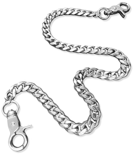 starfa lab Pants Wallet Chain for Men Women Boy Girl,Heavy Duty Pocket Chain Metal Wallet Keychain Jean Punk,Silver
