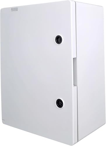 RoadEu – Outdoor Electrical Box IP65 400x300x195mm – Wall-Mounted Enclosure with Lockable Door, Mounting Plate, Cable Glands & DIN Rail – Ideal for Industrial & Garden Use