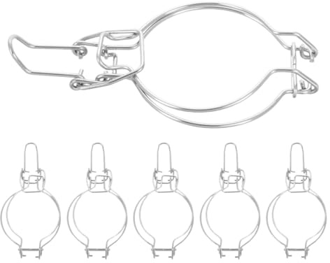 Ipetboom Abrazaderas de Alambre para Tarros de Cristal 6 Piezas de Acero Inoxidable Plateado, Clips de Hebilla Sellados para Frascos de Conserva, Accesorios para Almacenamiento de