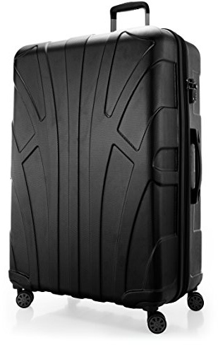 SUITLINE - Luggage Suitcase Extra-Large XL Hardside Hard Shell Spinner Trolley 4 Wheel Case, TSA, 85 cm, 160 Liter, Black