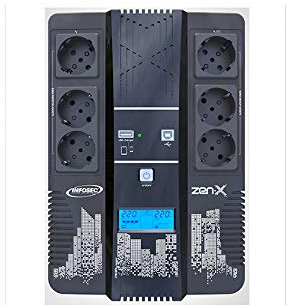 Zen-X 800 FR/SCHUKO - Sistemas de alimentación ininterrumpida (SAI/UPS), línea interactiVA, 800 VA, 6 SCHUKO tomacorrientes (Garantía 2 años)