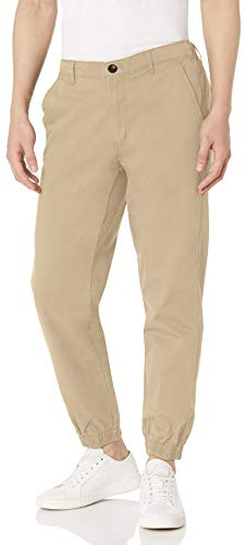 Amazon Essentials - Pantalones deportivos de corte recto para hombre ,Caqui ,US L (EU L)