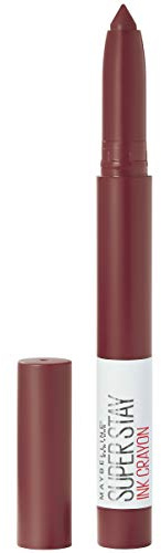 Maybelline Super Stay Ink Crayon Lipstick Makeup, Precision Tip Matte Lip Crayon with Built-in Sharpener, Longwear Up To 8Hrs, Live On The Edge, Purple Brown, 1 Count