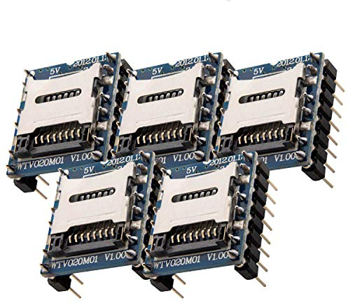 AZDelivery 5 x WTV020 Sound Audio Module Carte SD Compatible avec Arduino y Compris Un eBook