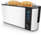 Arendo - Tostapane a Fessura Lunga 2 fette - Funzione scongelamento - 1000 W - Doppia Parete - Accessorio scalda Cornetto - Grado di doratura 1-6 - Display con indicatore del Tempo residuo - Bianco