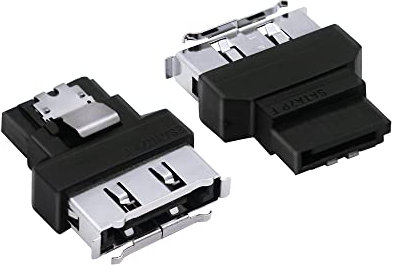GINTOOYUN 2 PCS SATA to E-SATA Adapter SATA Male to E-SATA Female Adapter with Iron Buckle for Computer Motherboards, Mobile Hard Disk Boxes, ESATA Cables, etc.