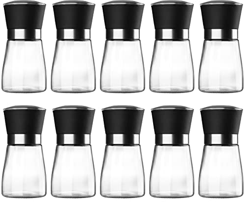 Salzmühle & Pfeffermühle, Hotder Gewürzmühle mit einstellbarem Keramikmahlwerk, Pfeffermühlenset aus Glas, auch als Chilimühle für Verschiedene Gewürze