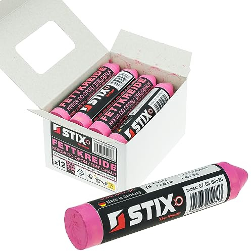Stix Automotive Equipment 12x Gessetti per Pneumatici Gessetti Grassi Rosa Marcatura Pneumatici Marcatore Gessetti di Marcatura