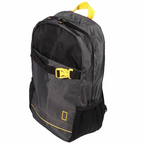NATIONAL GEOGRAPHIC – Zaino Leggero da Viaggio per Escursione, Trekking | Impermeabile con Tasche Multiple, Cintura Regolabile, Imbottito | Borsa da 18L | Eco-Friendly | Nero e Giallo