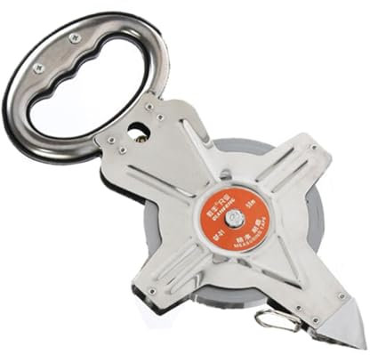 Metro a nastro in acciaio inox con rullo retrattile, righello metrico, strumenti di misura per misurazione, costruzione, progetti ferroviari (50 m)