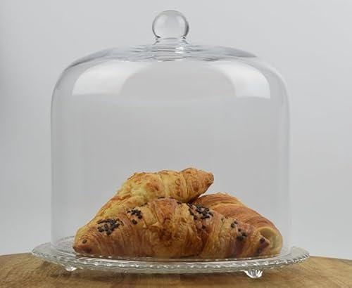 EMH Cloche dôme en verre faite à la main 24 x 24 cm